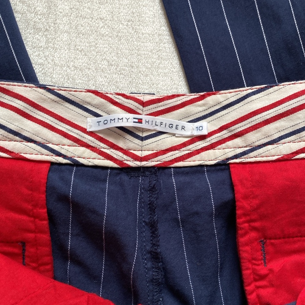 Navy Pinstripe Women's Pants - Picture 4 of 6
